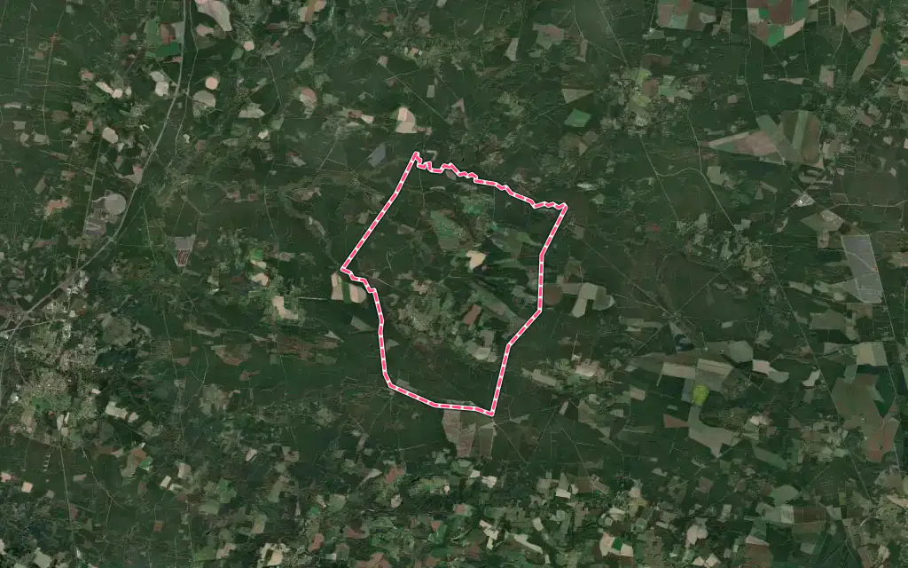 Vue satellite de Vielle-Soubiran avec ses contours administratifs