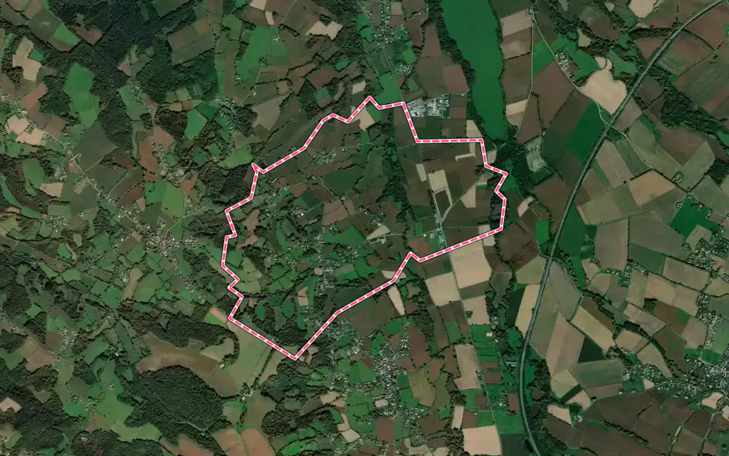 Vue satellite de Viellenave-d'Arthez avec ses contours administratifs