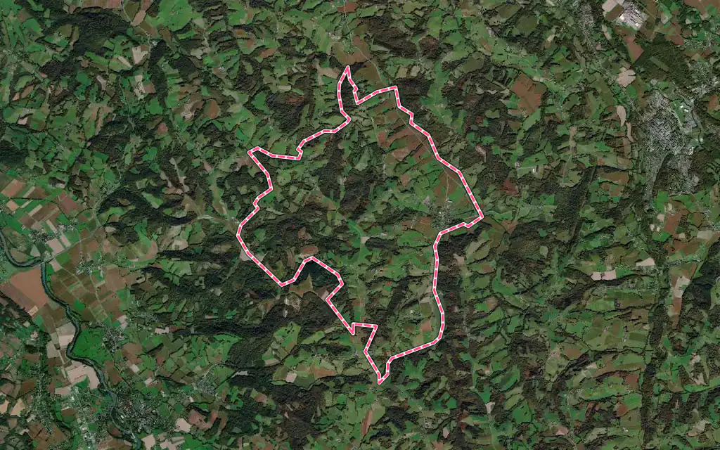 Vue satellite de Vielleségure avec ses contours administratifs