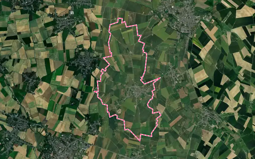 Vue satellite de Viesly avec ses contours administratifs