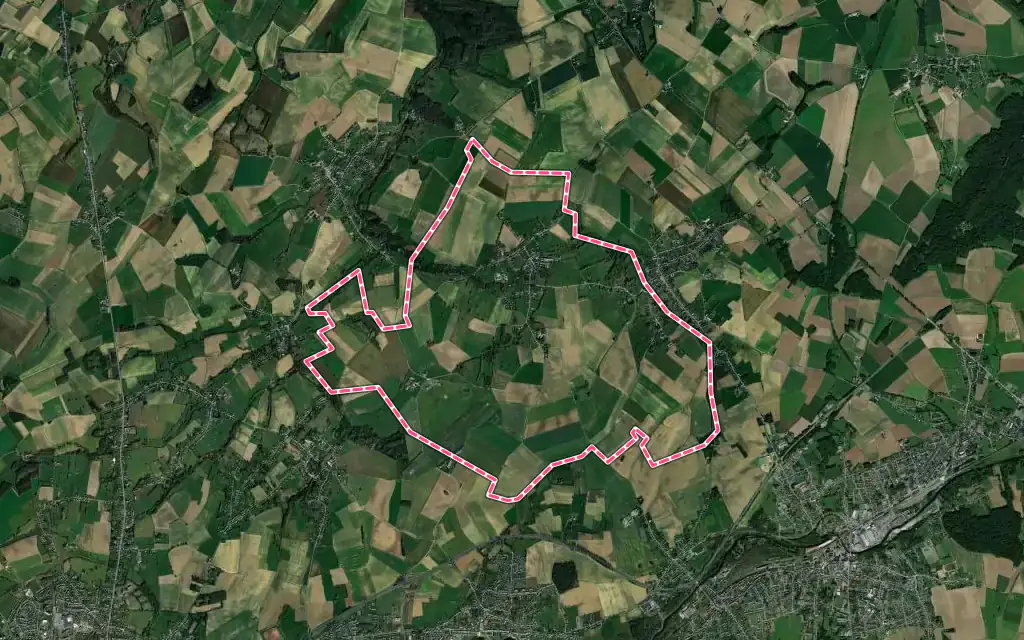 Vue satellite de Vieux-Reng avec ses contours administratifs