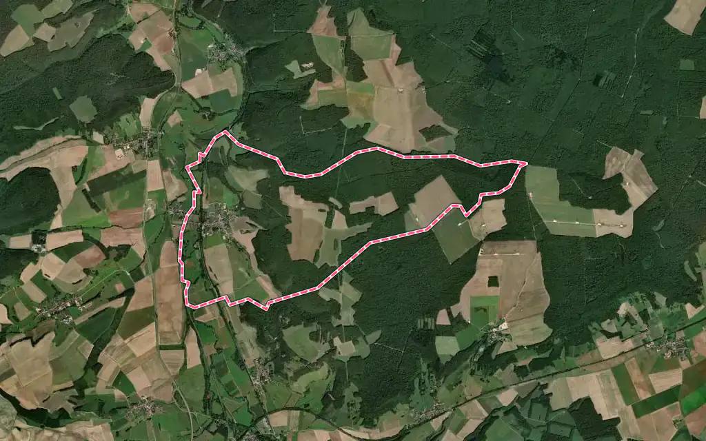 Vue satellite de Viéville avec ses contours administratifs
