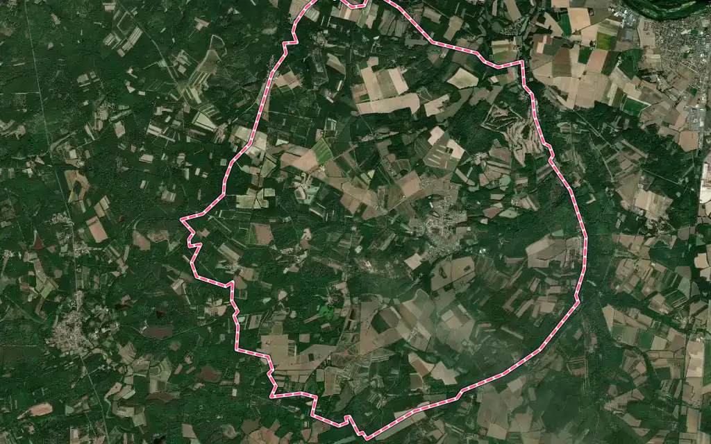 Vue satellite de Viglain avec ses contours administratifs