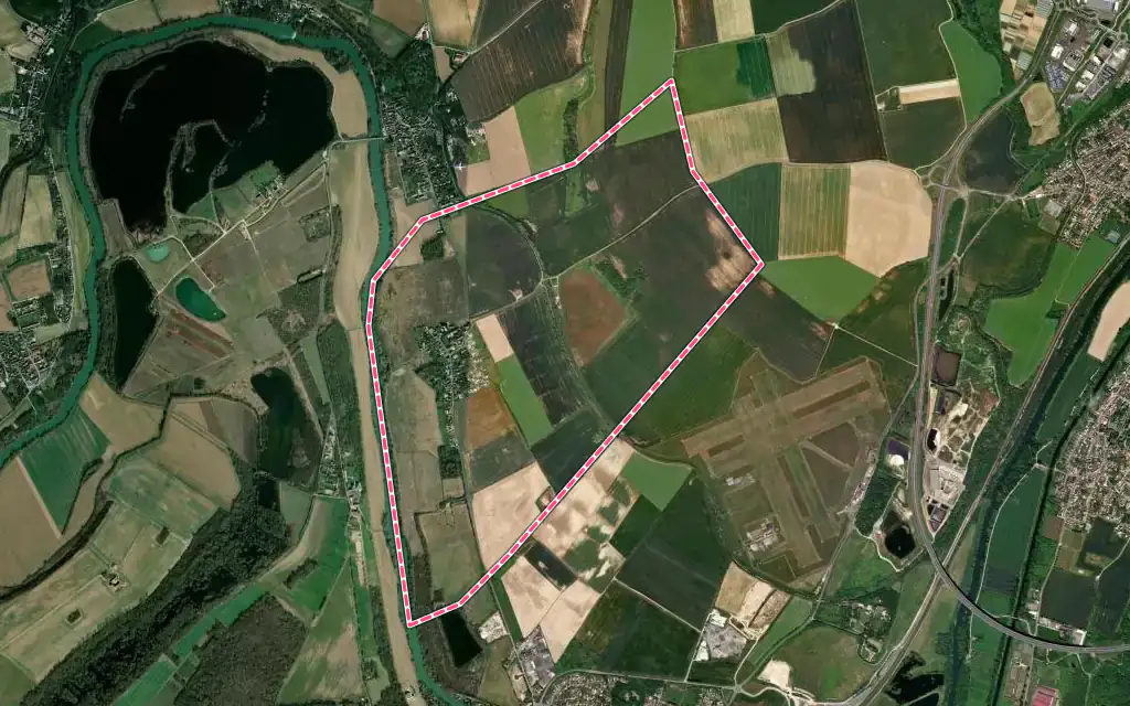 Vue satellite de Vignely avec ses contours administratifs