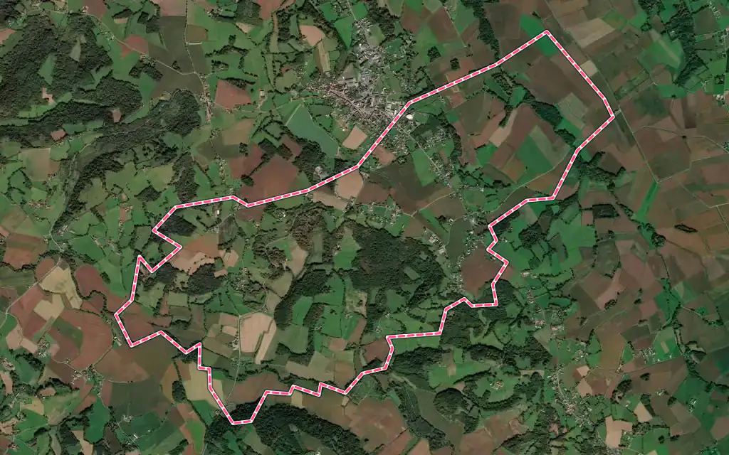 Vue satellite de Vignes avec ses contours administratifs