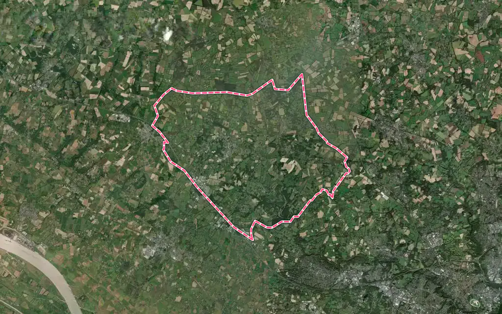 Vue satellite de Vigneux-de-Bretagne avec ses contours administratifs