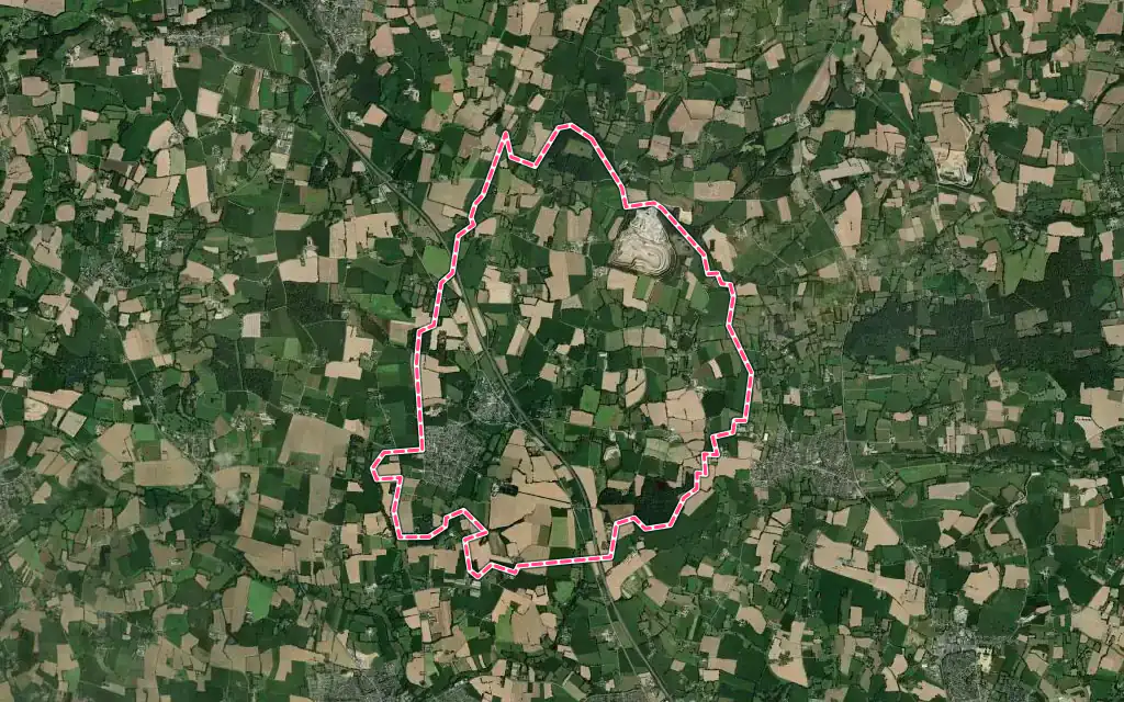 Vue satellite de Vignoc avec ses contours administratifs
