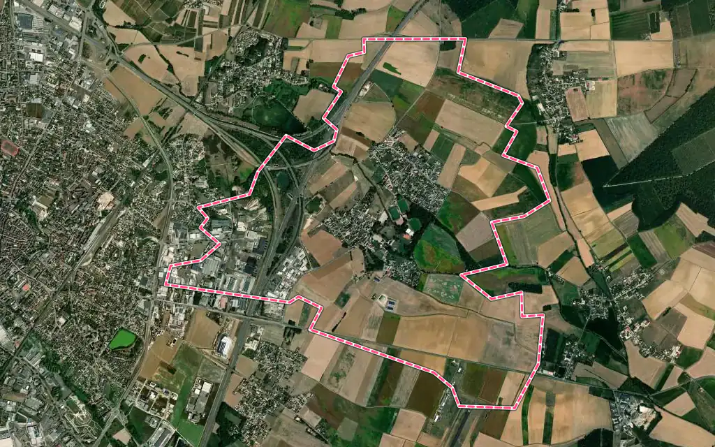 Vue satellite de Vignoles avec ses contours administratifs