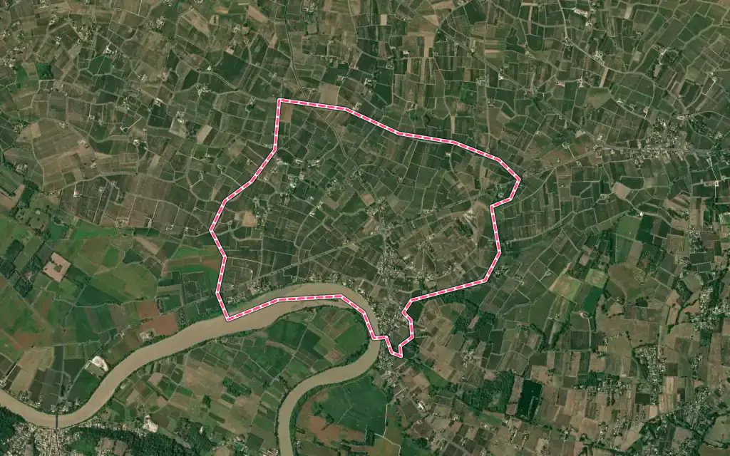 Vue satellite de Vignonet avec ses contours administratifs