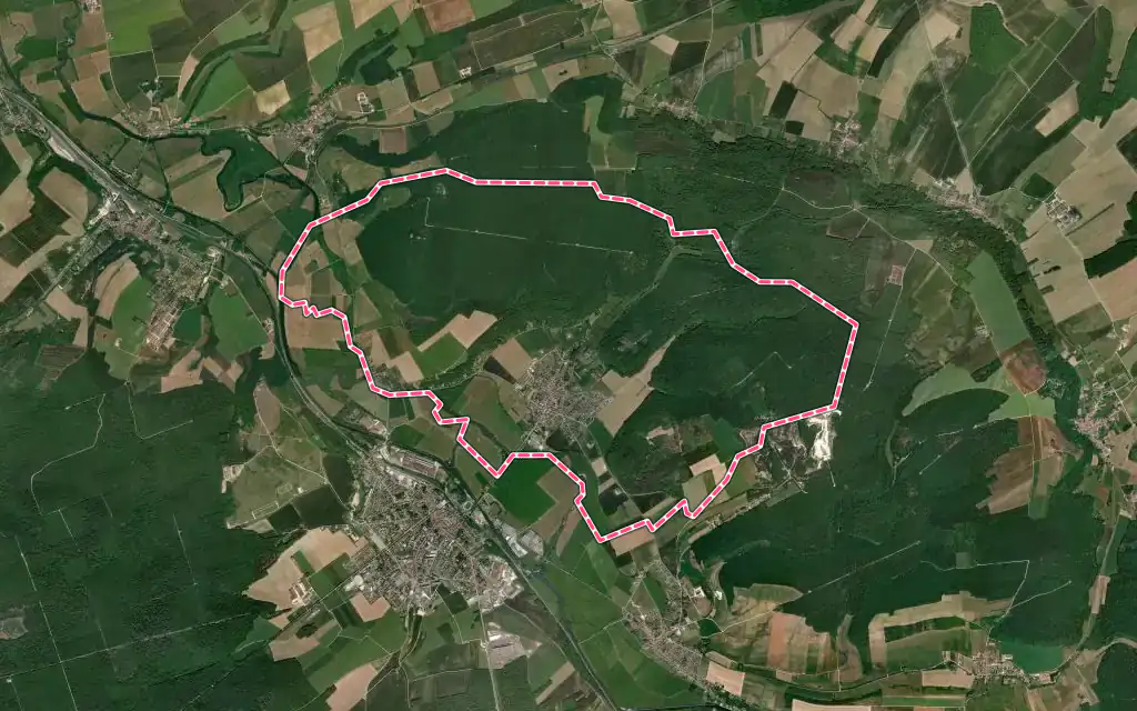 Vue satellite de Vignot avec ses contours administratifs