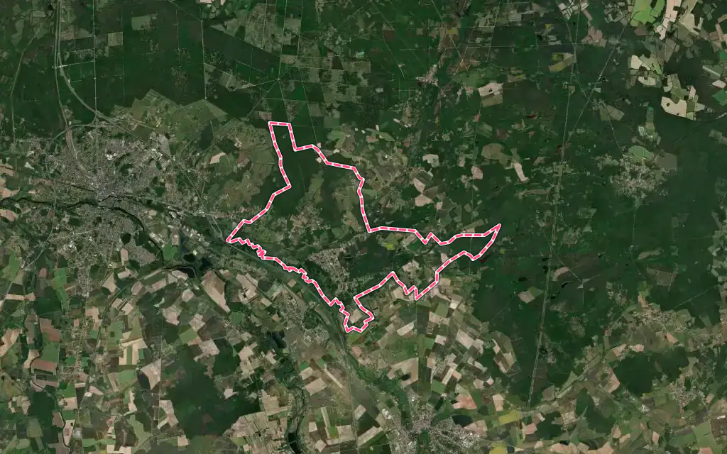 Vue satellite de Vignoux-sur-Barangeon avec ses contours administratifs