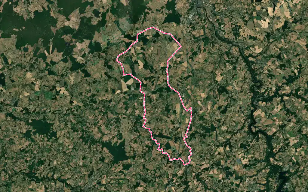 Vue satellite de Vigoux avec ses contours administratifs