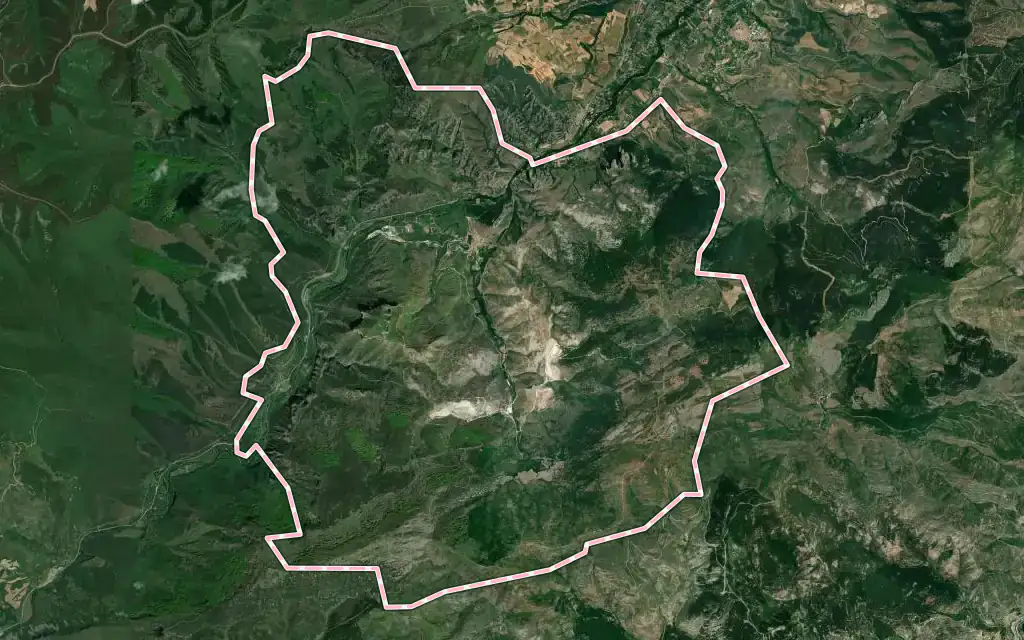 Vista satélite de Viguera con su contorno administrativo