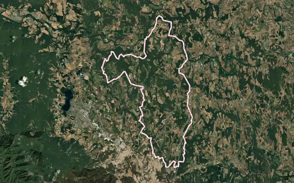 Vista satélite de Vilademuls con su contorno administrativo