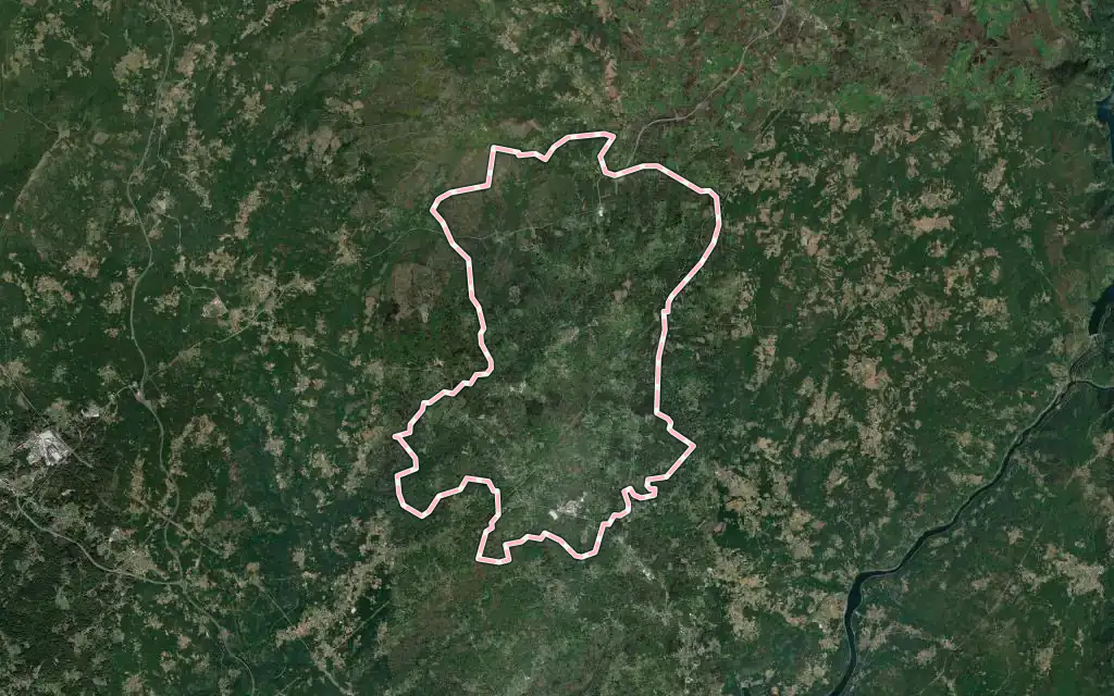 Vista satélite de Vilamarín con su contorno administrativo