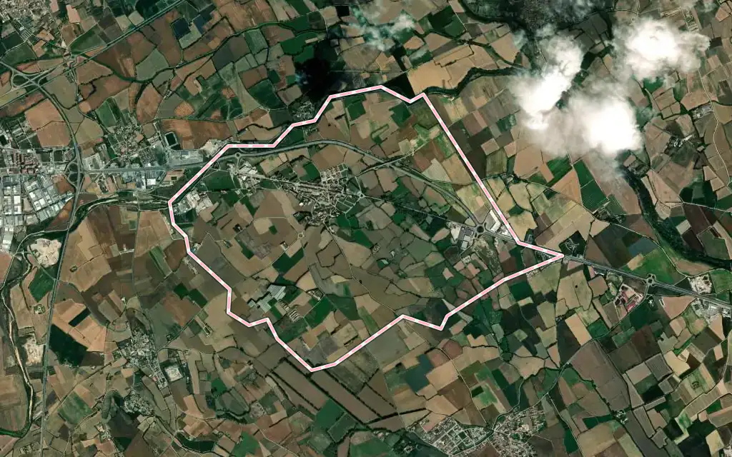 Vista satélite de Vila-sacra con su contorno administrativo
