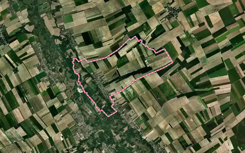 Vue satellite de Villacerf avec ses contours administratifs