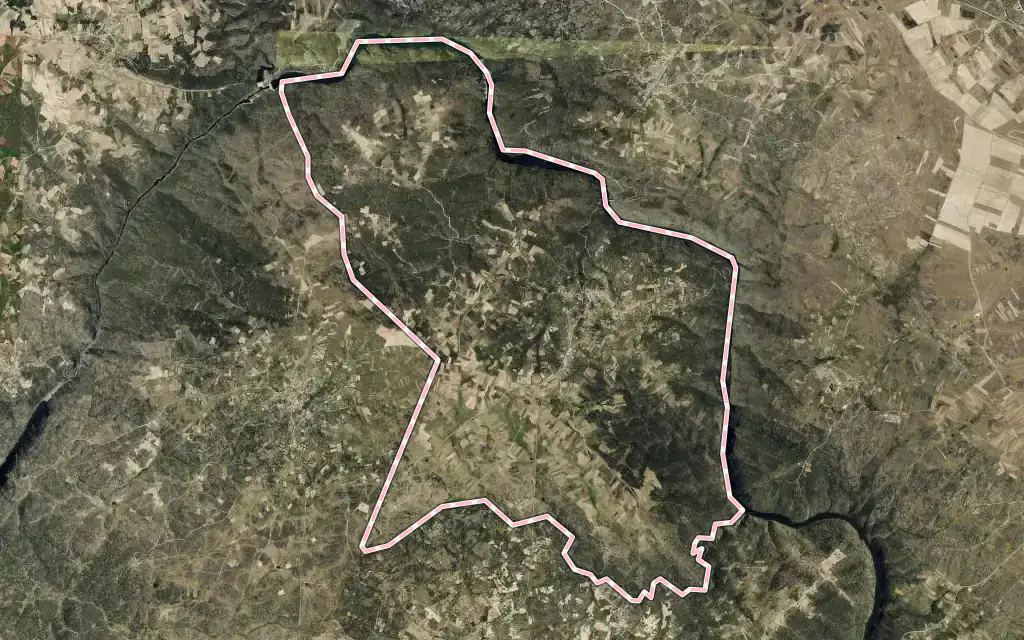 Vista satélite de Villadepera con su contorno administrativo