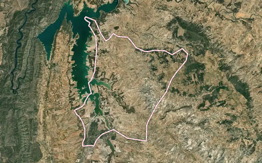 Vista satélite de Villalba del Rey con su contorno administrativo