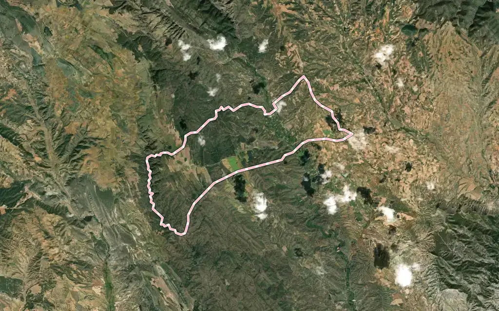 Vista satélite de Villalengua con su contorno administrativo