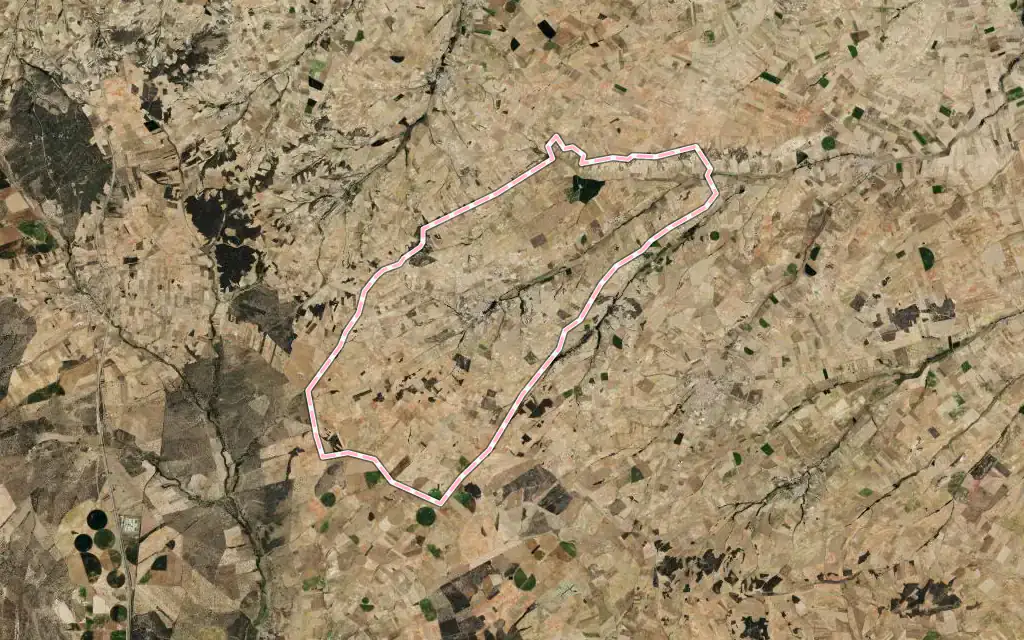 Vista satélite de Villamor de los Escuderos con su contorno administrativo