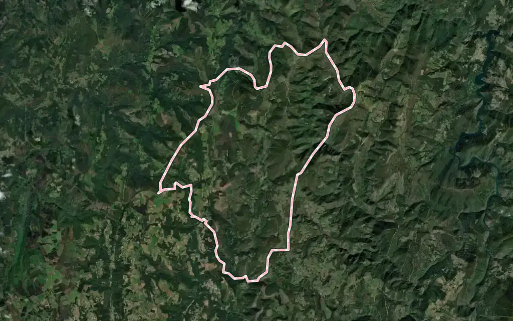 Vista satélite de Villanueva de Oscos con su contorno administrativo