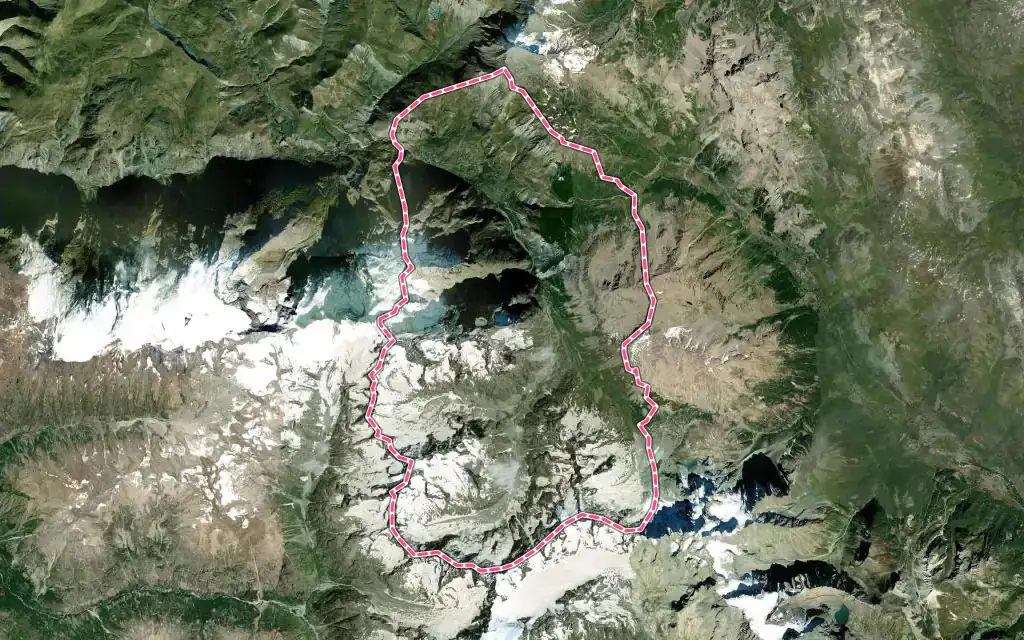 Vue satellite de Villar-d'Arêne avec ses contours administratifs