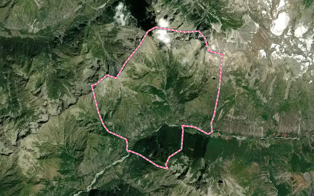Vue satellite de Villar-Loubière avec ses contours administratifs