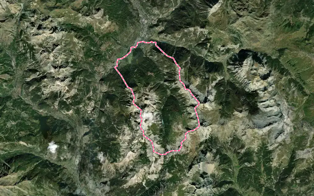 Vue satellite de Villar-Saint-Pancrace avec ses contours administratifs