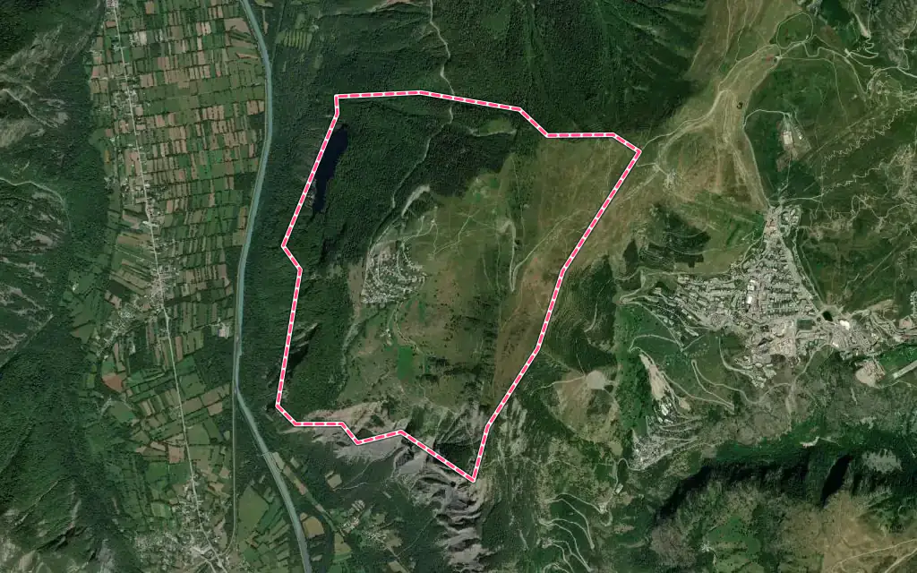 Vue satellite de Villard-Reculas avec ses contours administratifs