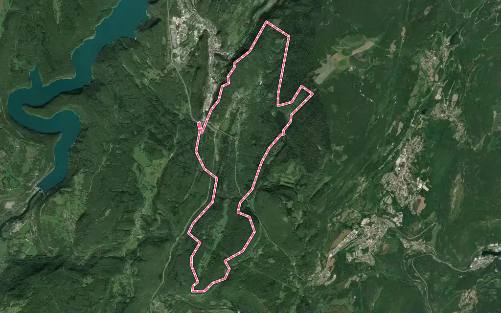 Vue satellite de Villards-d'Héria avec ses contours administratifs