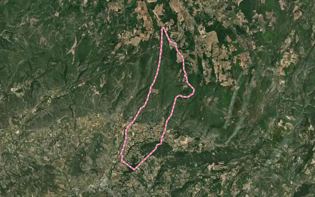Vue satellite de Villars avec ses contours administratifs