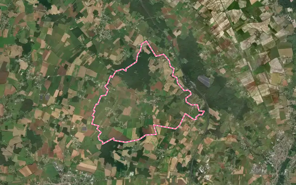 Vue satellite de Villars-en-Pons avec ses contours administratifs