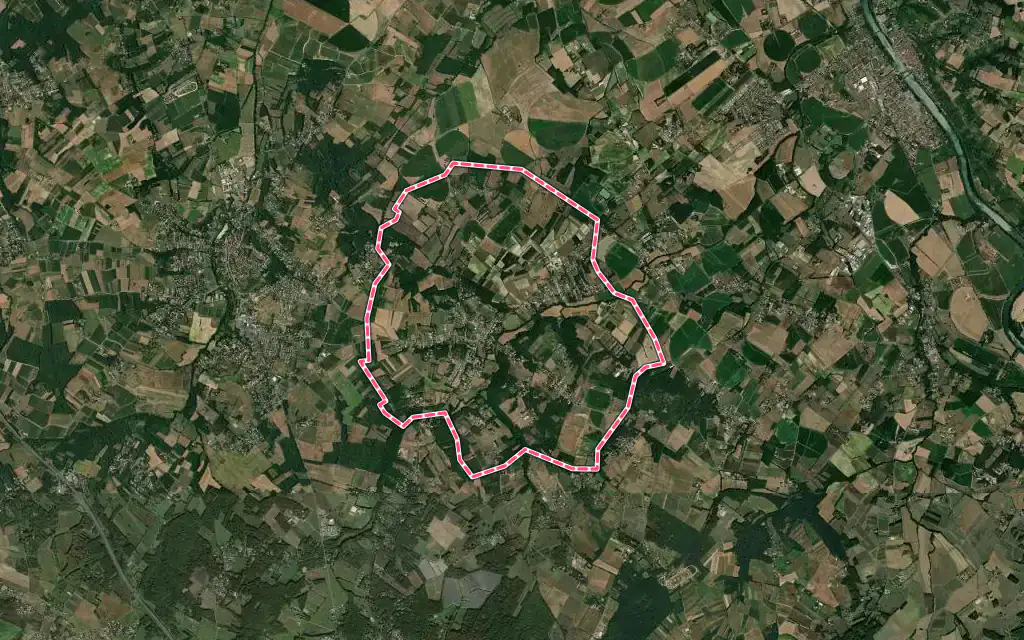 Vue satellite de Villaudric avec ses contours administratifs