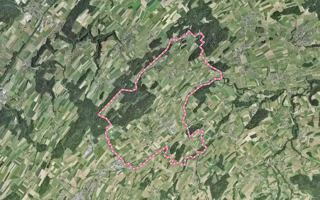 Vue satellite de Villaz avec ses contours administratifs