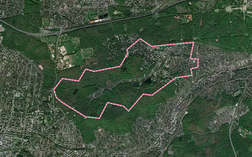 Vue satellite de Ville-d'Avray avec ses contours administratifs