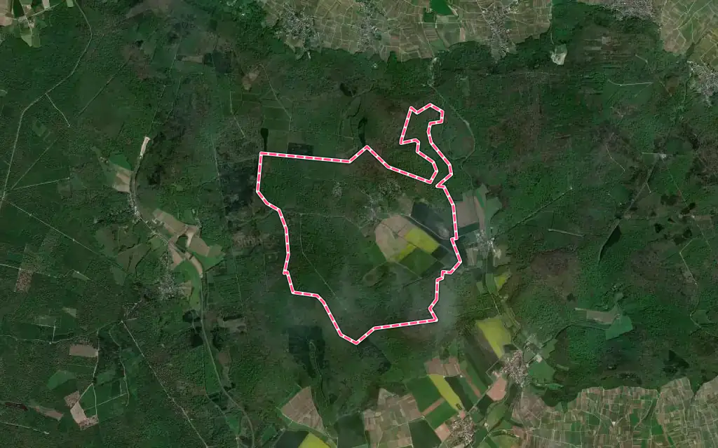 Vue satellite de Ville-en-Selve avec ses contours administratifs