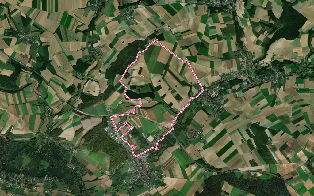 Vue satellite de Ville-le-Marclet avec ses contours administratifs