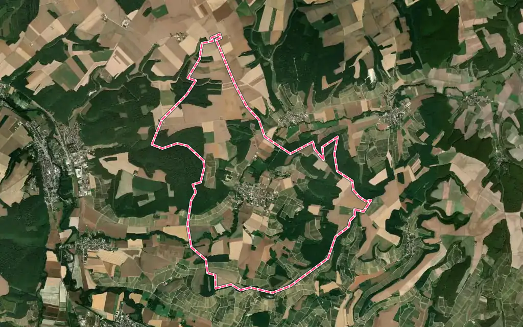 Vue satellite de Ville-sur-Arce avec ses contours administratifs