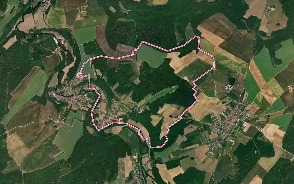 Vue satellite de Ville-sur-Saulx avec ses contours administratifs