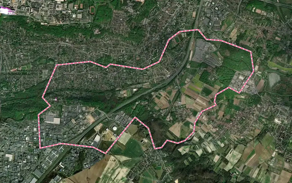 Vue satellite de Villebon-sur-Yvette avec ses contours administratifs