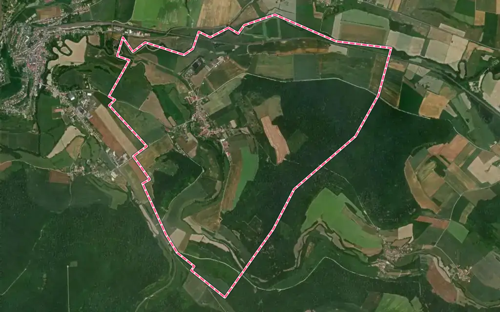 Vue satellite de Villécloye avec ses contours administratifs