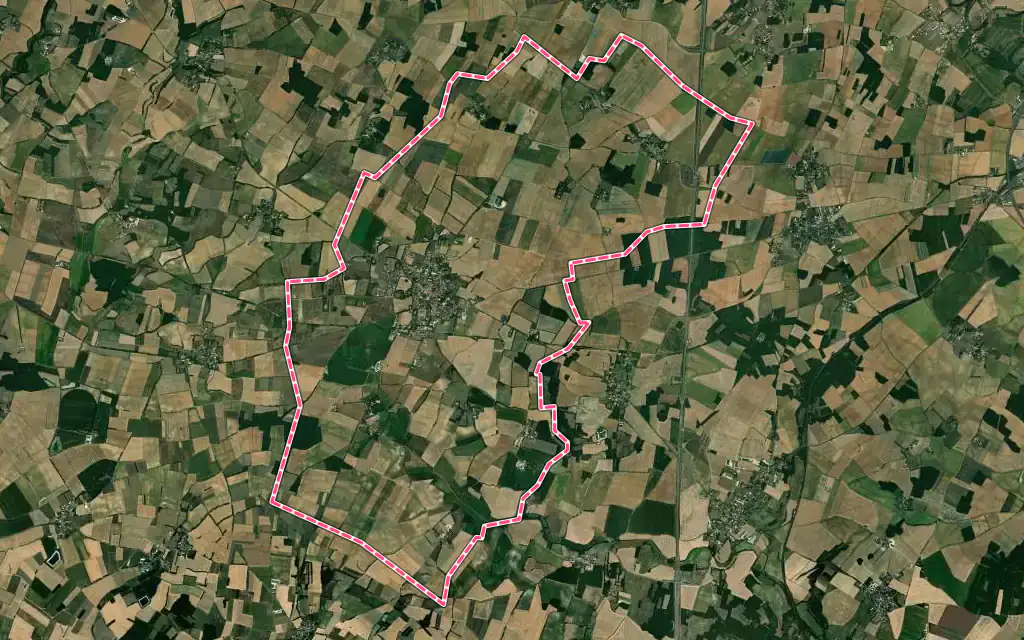 Vue satellite de Villefagnan avec ses contours administratifs