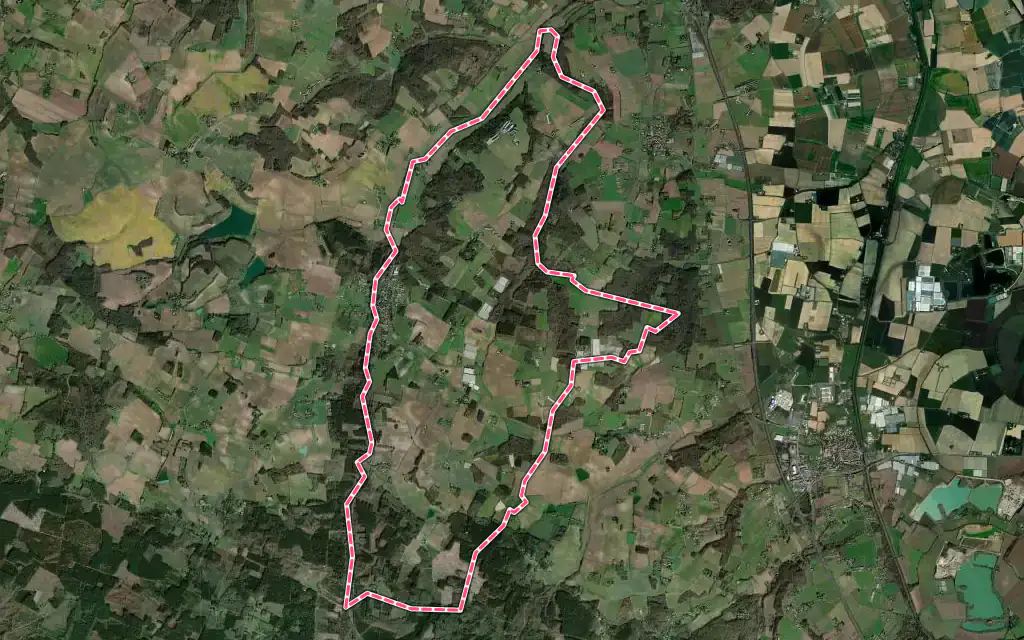 Vue satellite de Villefranche-du-Queyran avec ses contours administratifs