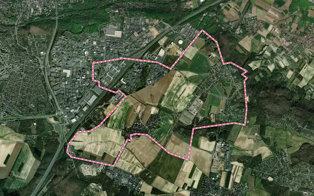 Vue satellite de Villejust avec ses contours administratifs