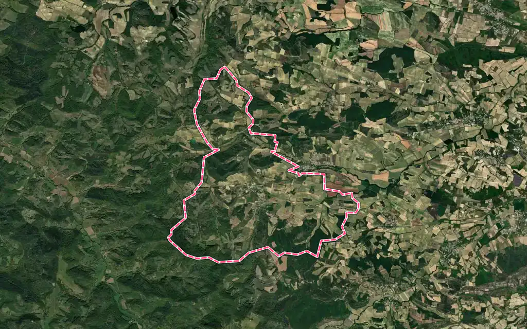 Vue satellite de Villelongue-d'Aude avec ses contours administratifs