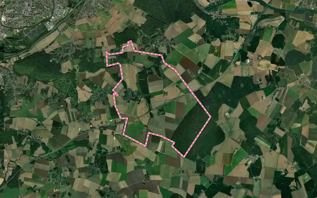 Vue satellite de Villemareuil avec ses contours administratifs