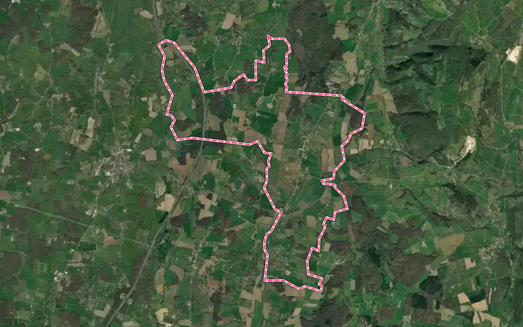 Vue satellite de Villemotier avec ses contours administratifs