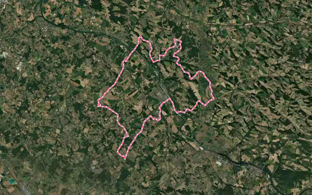 Vue satellite de Villemur-sur-Tarn avec ses contours administratifs