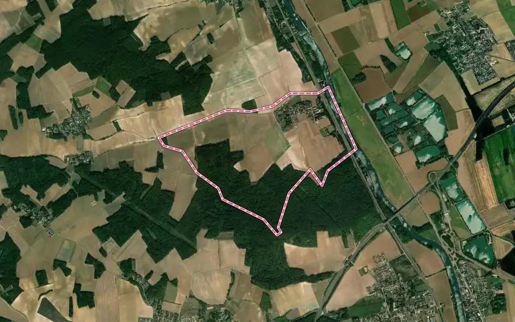 Vue satellite de Villenavotte avec ses contours administratifs